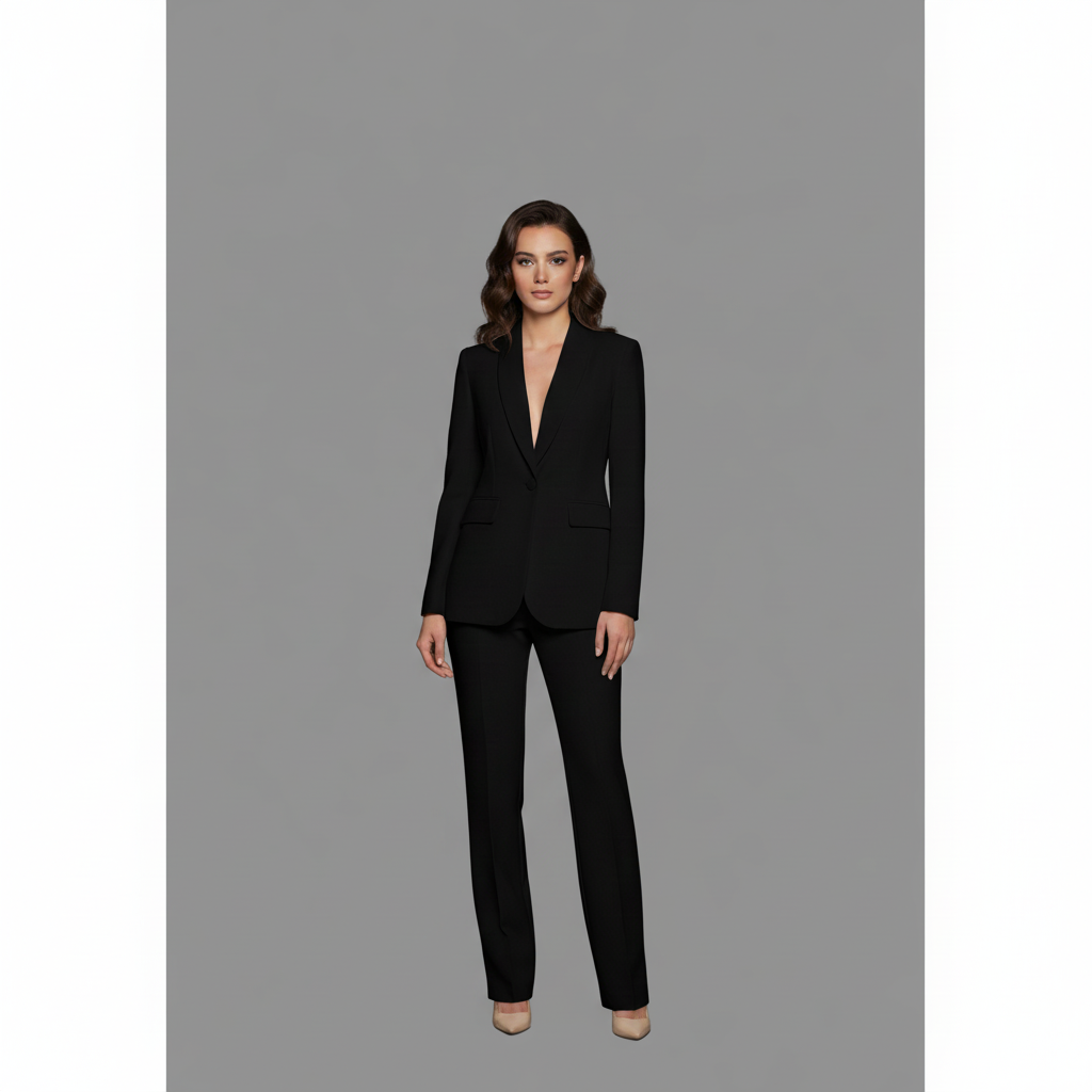 One Button Tailored Suit for Women