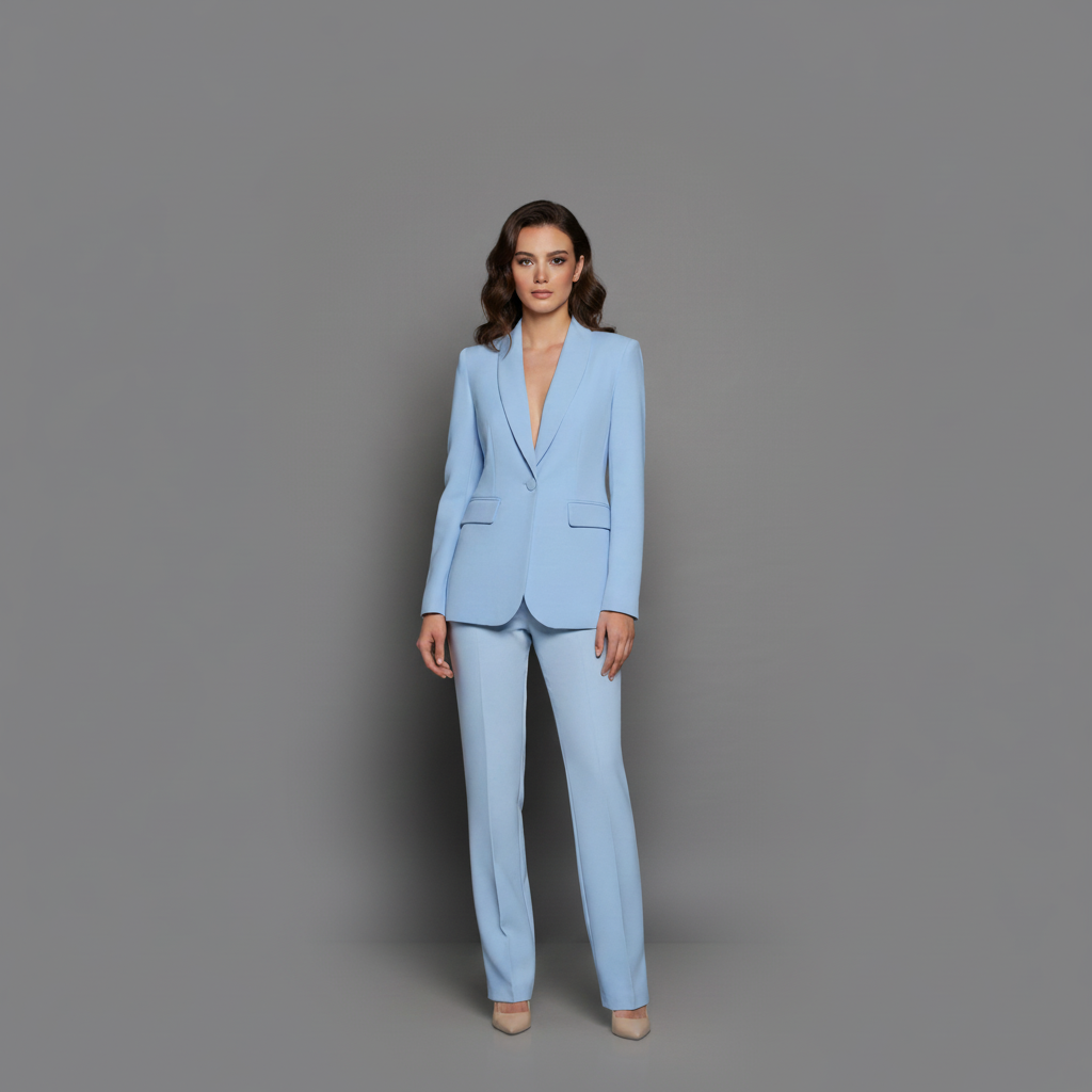 One Button Tailored Suit for Women